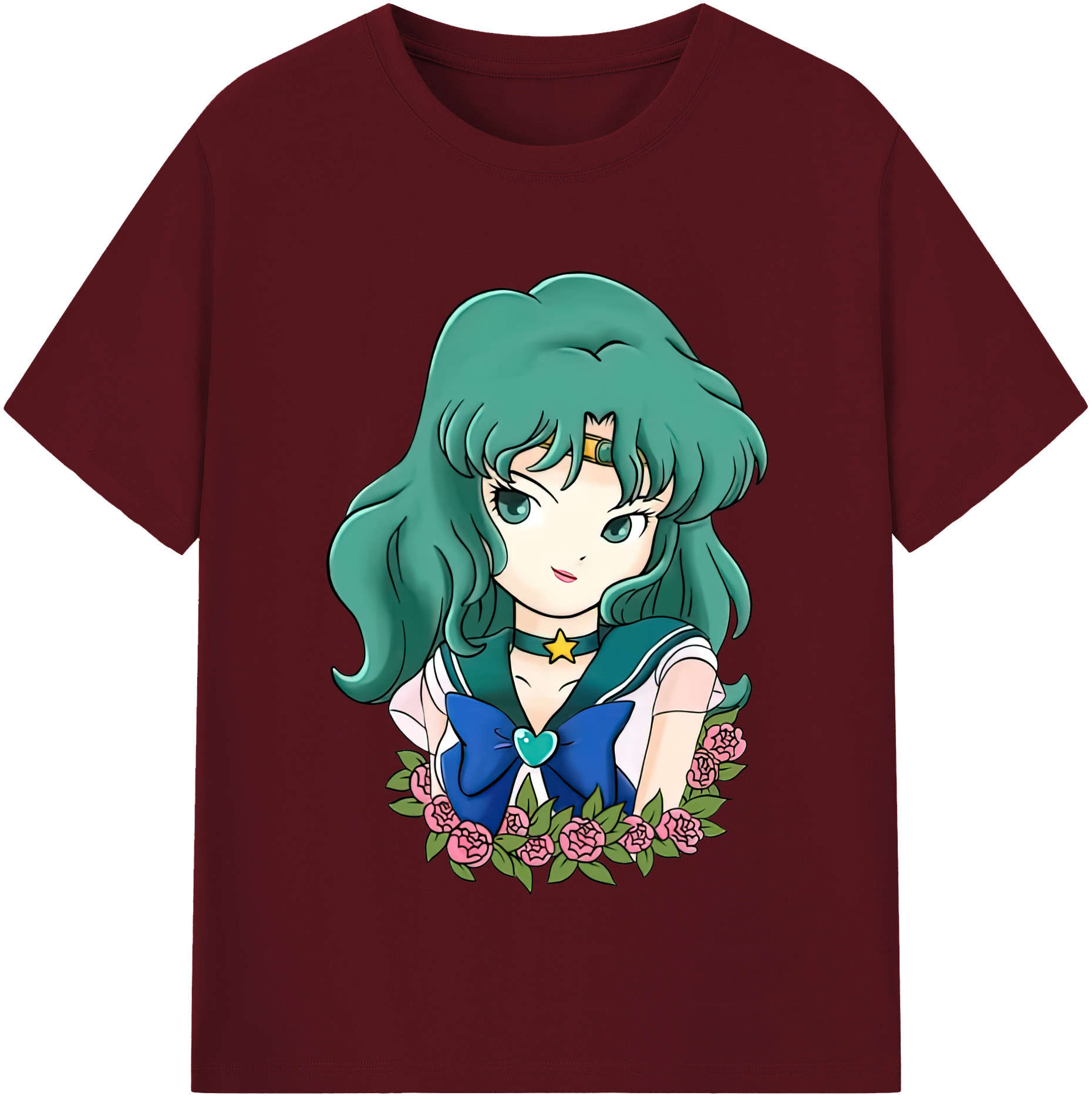 （画像用） 美少女戦士セーラームーン 海王 みちる（かいおう みちる） Sailor Moon Kaiou Michiru 綿100％半袖Tシャツ（フロントプリント）